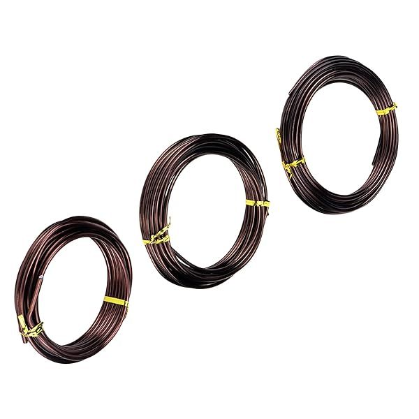 Antrader Bonsai Training Wire Set,Anodized Aluminum Wire 2.5mm 3.0mm 4.0mm Training Wire for Bonsai Trees,3 Sizes 100g,Brown