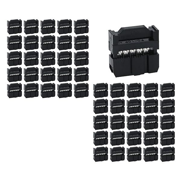 Antrader FC-10P IDC 2.54mm Female Header JTAG ISP Socket - 50-Pack for Reliable Connections