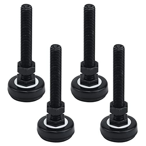 Antrader M12x80mm Adjustable Threaded Pole Leveling Foot Carbon Steel Shockproof Glide 600 LB Capacity for Workbench and Heavy Duty Use 4Pcs
