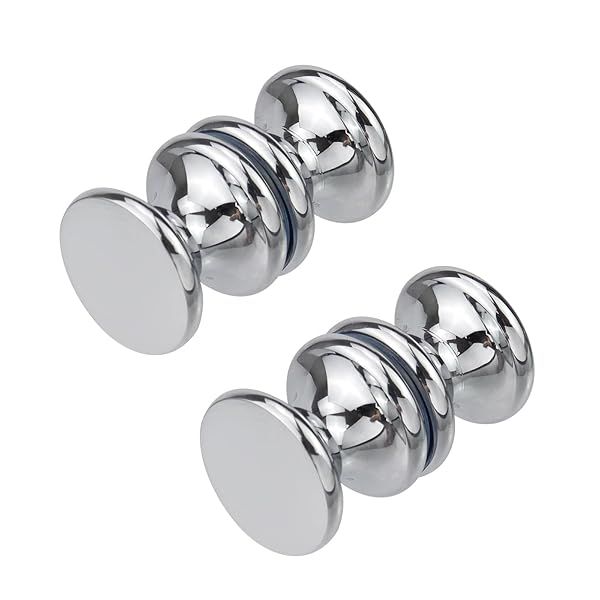 Antrader Double-Sided Shower Glass Door Handles Chrome Plated Pull Knobs Pack of 2 for Bathroom
