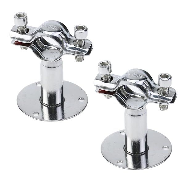 Antrader Adjustable Stainless Steel Wall Mount Shower Curtain Rod Support Bracket 2 Pack for 25mm Pipe Tube