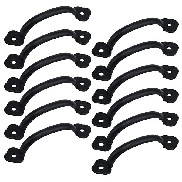 Antrader Zinc Alloy Modern Pull Handle Knobs for Wardrobe Cupboard Drawer Black 3.15 Inch Hole Distance Pack of 12