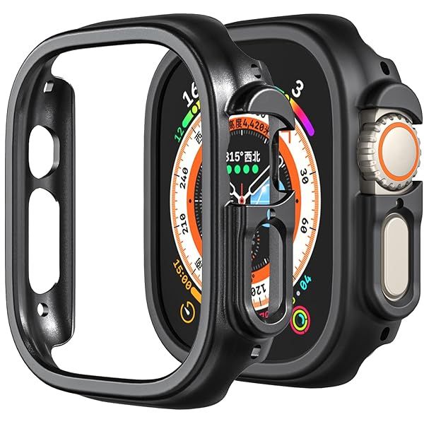 Compatible with Apple Watch Ultra 3 2 1 49mm Hard PC Case Cover - Impact Resistant, Shockproof, All-Around Edge Protective Bumper Cover (Black)