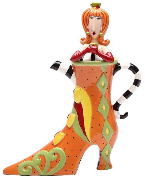 Appletree Design Have Some Tea Teapot 8-1/4 Inch Elegant Ceramic Teapot for Tea Lovers