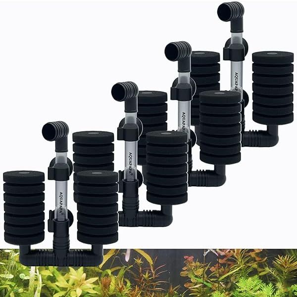 Aquapapa 4X Dual Bio Sponge Filter for Betta Fry Aquarium Fish Tank Up to 30 Gallon 4-Pack
