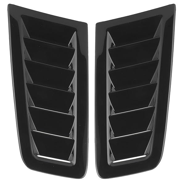Aramox Bonnet Vents for Focus RS MK2 2Pcs Universal Gloss Black Air Vents for Car Engine Hood Exterior Parts