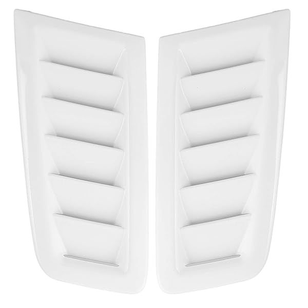 Aramox Bonnet Vents for Focus RS MK2 Universal Air Vents Engine Hood Gloss White 2Pcs Car Exterior Parts