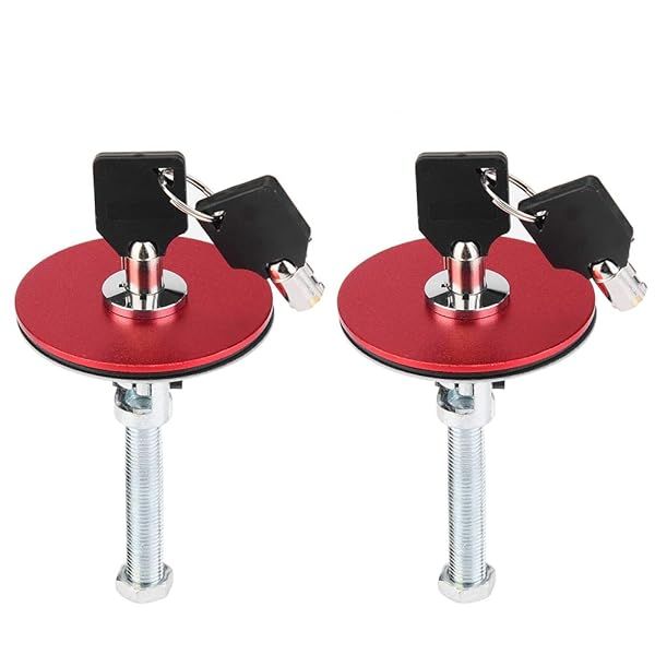 Aramox Universal Engine Hood Lock Kit - Red Safety Pin for Car Security