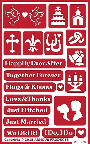 Armour 21-1650 Over N Over Glass Etching Stencil - 5x8 Inch Happily Ever After Design
