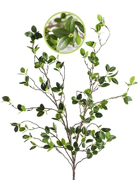 43.3 Inch Artificial Green Plant Branches - Perfect for Home, Office & Garden Decor (Set of 2)