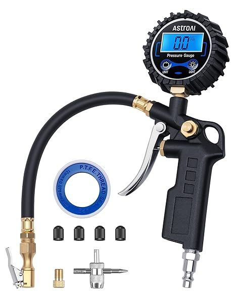 AstroAI Digital Tire Pressure Gauge & Inflator - 250 PSI Heavy Duty Air Chuck with Quick Connect Coupler for Cars