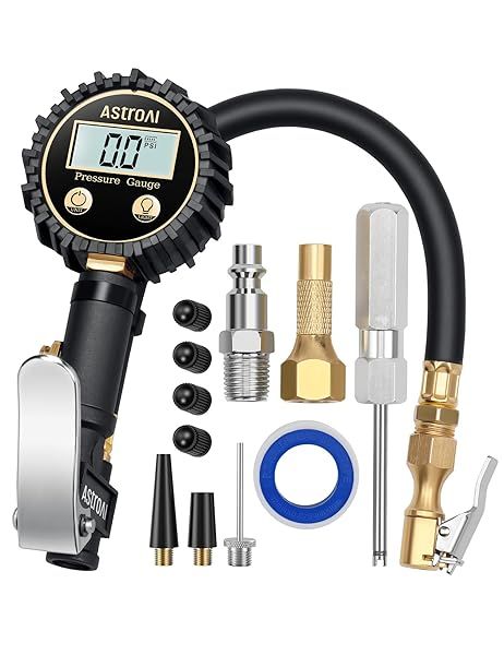 AstroAI Digital Tire Pressure Gauge & Inflator: Heavy Duty Air Chuck, 3-250 PSI, Quick Connect for Easy Use