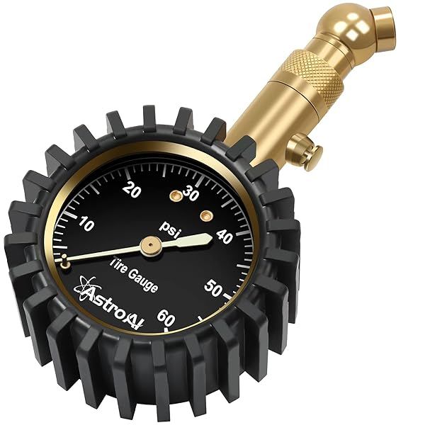 AstroAI Tire Pressure Gauge 0-60 PSI Large Easy Read Glow Dial Accurate for Bicycle Car SUV Truck Motorcycle