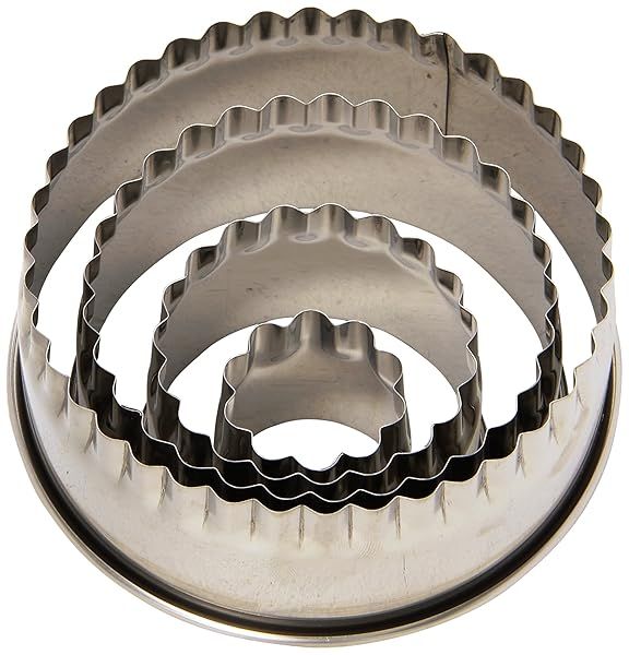 Buy Ateco Fluted Edge Round Cutters Set - 4 Graduated Stainless Steel Sizes for Perfect Baking