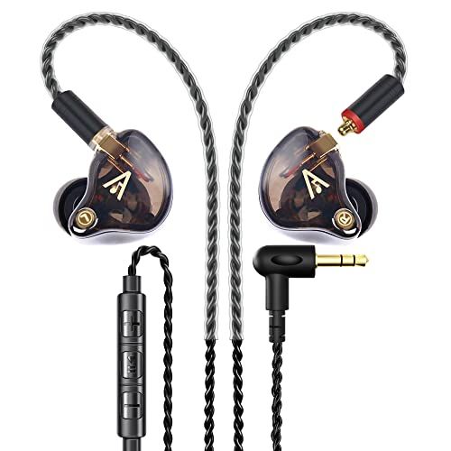 Audiovance Vibes 201M Wired Earbuds in-Ear Headphones with Mic, Noise Cancelling Bass Driven HiFi Earphones, Tangle-Free Braided Cord, Carry Case,