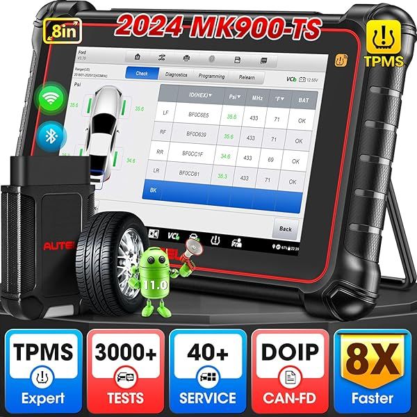 Autel MaxiCOM MK900-TS: 2024 TPMS Tool with 3000+ Active Tests, OE Diagnostics & WiFi Print - Ultimate Vehicle Service Solution