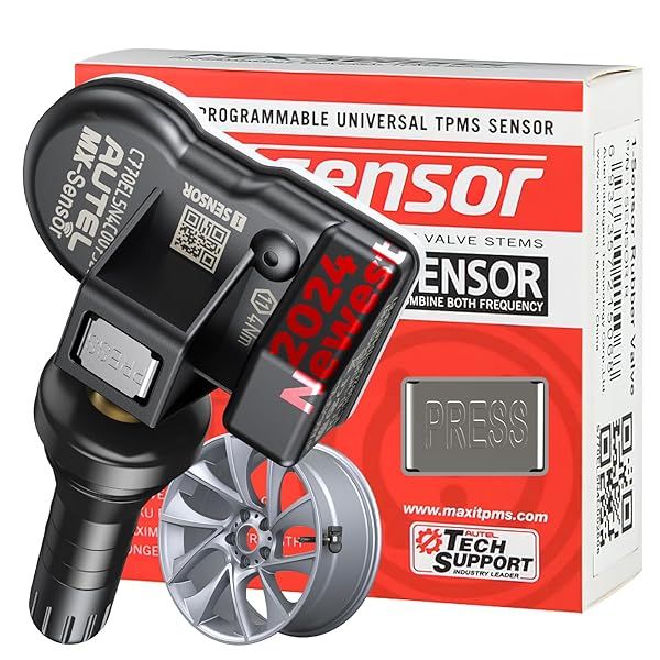 Autel TPMS Sensor MX-Sensor 2 in 1 Cloneable Programmable Tire Pressure Monitoring System with Rubber Valves 315MHz 433MHz