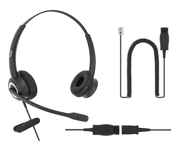 Avaya HD Voice Headset with HIS Adapter for 1600, 9600, J100 IP Phones & 3.5mm Smartphone Compatibility