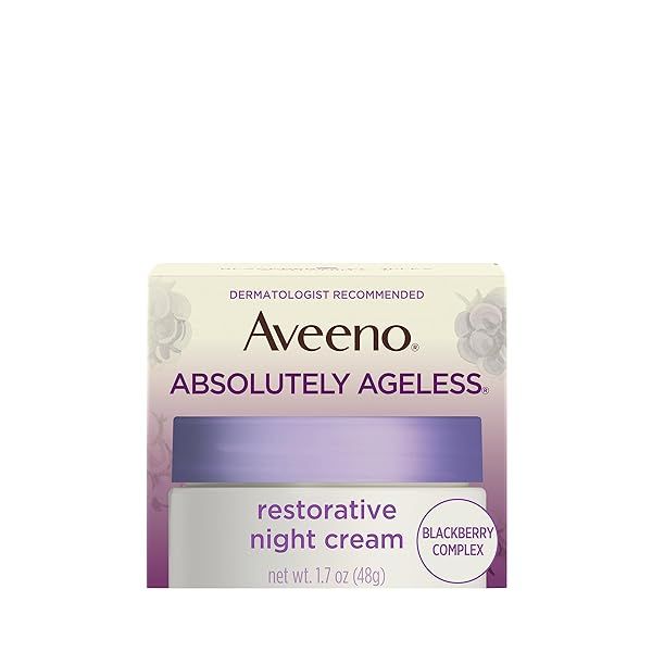Revitalize Skin Overnight: Aveeno Absolutely Ageless Night Cream with Antioxidants & Vitamins - Hypoallergenic & Non-Greasy