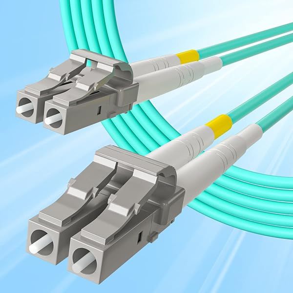 10Gtek Fiber Patch Cable LC to LC OM3 10Gb Multi-Mode Jumper Duplex 50/125?m LSZH Fiber Optic Cord Aqua 15 Meter 49.2ft