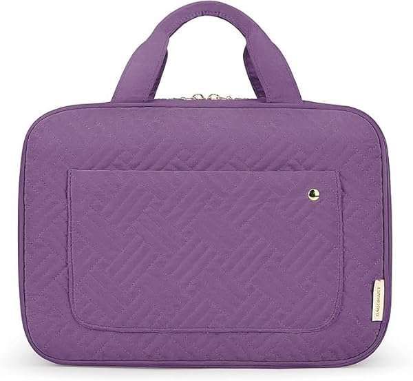 Buy BAGSMART Medium Toiletry Bag - Water-Resistant Travel Organizer with Hanging Hook for Makeup & Toiletries (Purple)