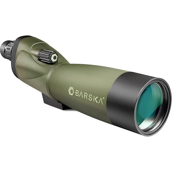 BARSKA Blackhawk 18-36x50 Spotting Scope with Tripod & Case - Green Lens for Clear Viewing