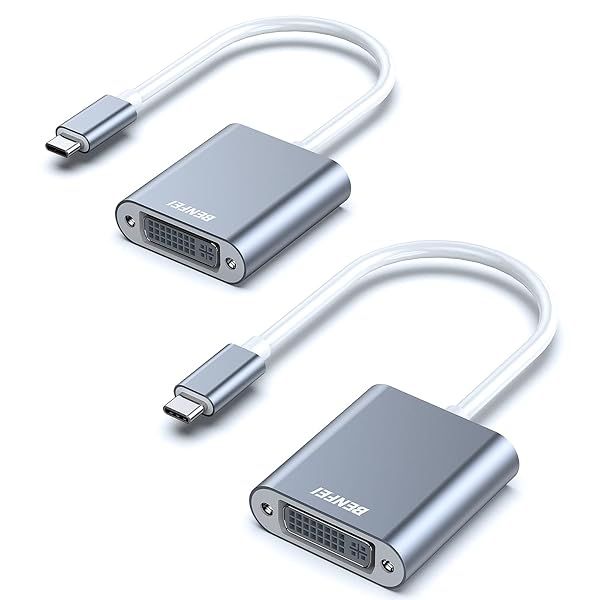 BENFEI USB C to DVI Adapter 2 Pack - Thunderbolt 3/4 Compatible for iPhone 15 Pro, MacBook Pro/Air 2023, iPad Pro & More