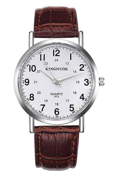 BESTKANG Men's Fashion Minimalist Waterproof Quartz Wrist Watch Simple Business Casual Brown