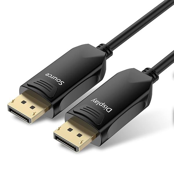 High-Speed BIFALE DP Fiber Cable 25ft - 8K@60Hz, 4K@165Hz, Slim & Flexible DisplayPort 1.4 with Gold Plated Connectors