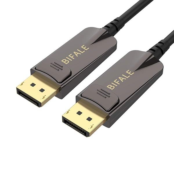 75ft BIFALE DP Fiber Optic Cable - 8K DisplayPort 1.4, HBR3, HDR10, 32.4Gbps, 4K@144Hz - Slim & High-Speed Connectivity