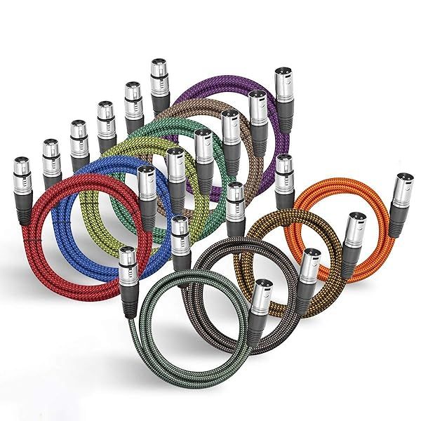 Buy BIFALE 6ft XLR Cable 10-Pack - Heavy Duty Braided 3Pin Male to Female Microphone Patch Cords