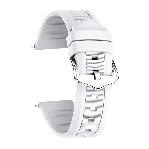 BINLUN Silicone Rubber Watch Band Replacement Strap for Men and Women in Multiple Colors and Sizes for Smart Watches