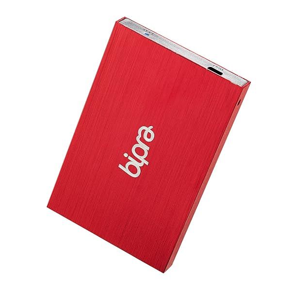 BIPRA 160GB Portable 2.5 Inch External Hard Drive - USB 2.0 - Red - NTFS Format