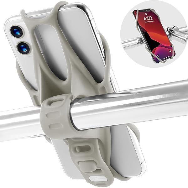 Universal BONE Bike Tie 3: Scratch-Free Silicone Phone Mount for Handlebar - Compatible with Most Smartphones