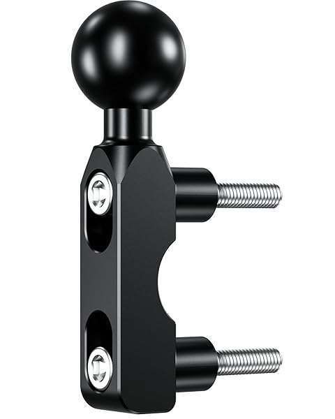 BRCOVAN Aluminum Alloy Mount Base with 1'' TPU Ball for Motorcycle Brake/Clutch - Compatible with RAM B Size Double Socket & Phone Holder