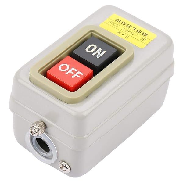 BS216B Push Button Switch 110/220/380V - 3 Phase On/Off Start Stop for Electric Tools & Mechanical Equipment