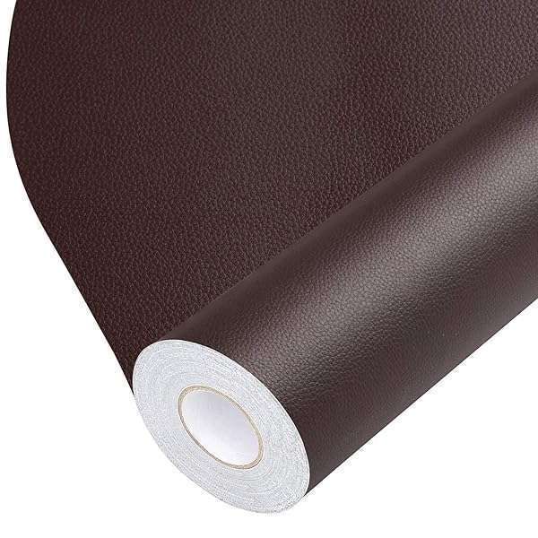 BSZHTECH Leather Repair Tape - Self-Adhesive Patch for Couches, Sofas & Car Seats (Dark Brown, 17x79 inch) - Advanced PU Vinyl Kit