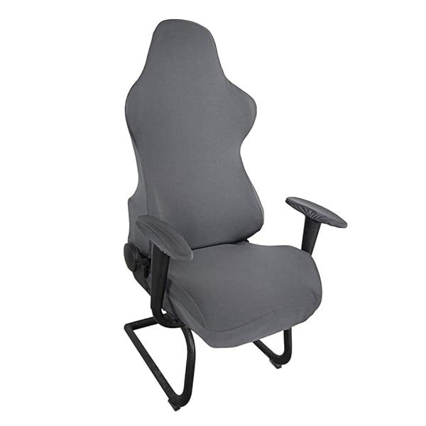 BTSKY Ergonomic Office Gaming Chair Slipcovers Stretchy Polyester Dark Grey for Reclining Racing Chairs No Chair Included