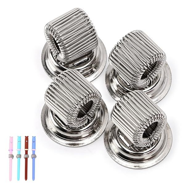 BTSKY Stainless Steel Magnetic Pen Holder Clips Set of 4 for Pens Whiteboard Refrigerator and Bulletin Board Use
