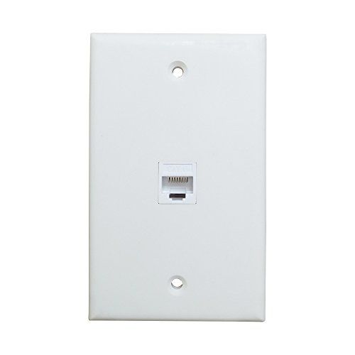 BUPLDET 1 Port CAT6 Ethernet Wall Plate Female to Female Network Faceplate White for Easy Installation and Fast Connectivity