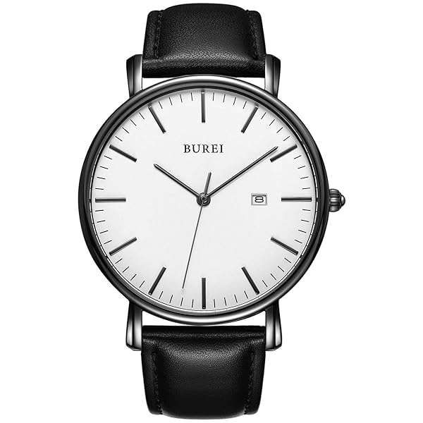 Shop BUREI Minimalist Waterproof Leather Watches for Men & Women - Stylish White & Black Designs
