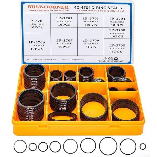 BUSY-CORNER 4C-4784 Print D-Ring Kit Nitrile 90 Hydraulic Hose Fitting Drings for CAT Caterpillar Excavator 2701535 Replacement