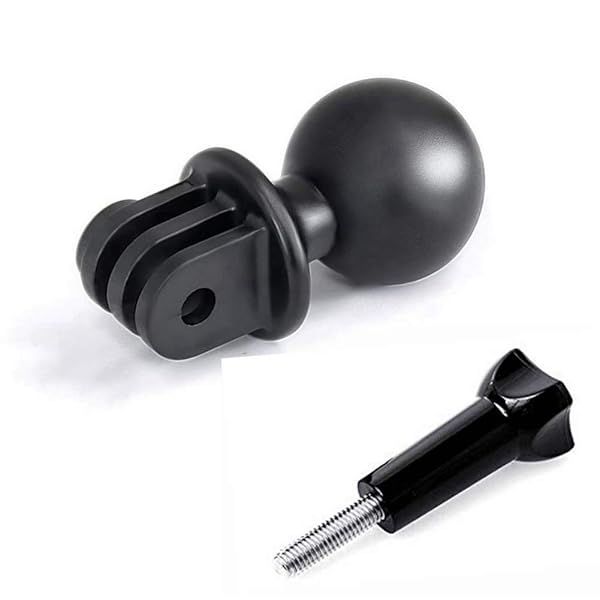 Ball Head Mount Adapter for GoPro 11 10 9 8 7 6 5 Black Session 5 4 Action Cameras with Thumb Screw 1 Inch Diameter