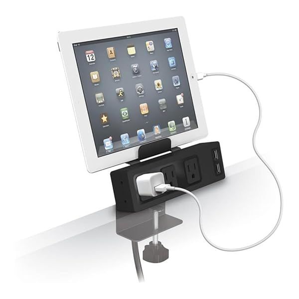 Balt Table Clamp Mount Power Outlet and USB Charger for Convenient Power Access and Device Charging