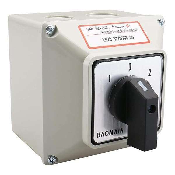 Baomain LW28-32/D303.3D Rotary Changeover Switch 660V 32A - 12 Terminals, 3 Phase Master Switch Box