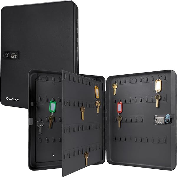 Barska Combination Lock Key Cabinet Drop Box - Secure Wall Mount with 156 Positions