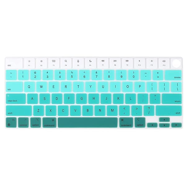 Batianda Premium Gradient Color Keyboard Cover for MacBook Pro 14 16 2024 2023 and MacBook Air 13 15 Soft Touch Silicone Green to White