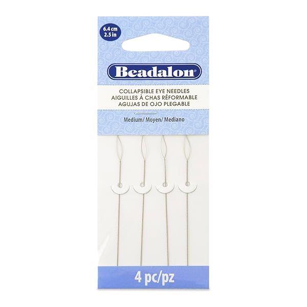 Beadalon Collapsible Eye Needles 2.5-Inch Medium - Perfect for Beading Projects