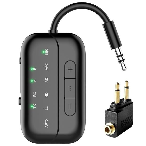 Beeitzie 2025 Upgraded Pro Bluetooth 5.4 Transmitter Receiver 2-in-1 Wireless Adapter for Airplane TV PC Gym Switch Supports 2 AirPods Headphones