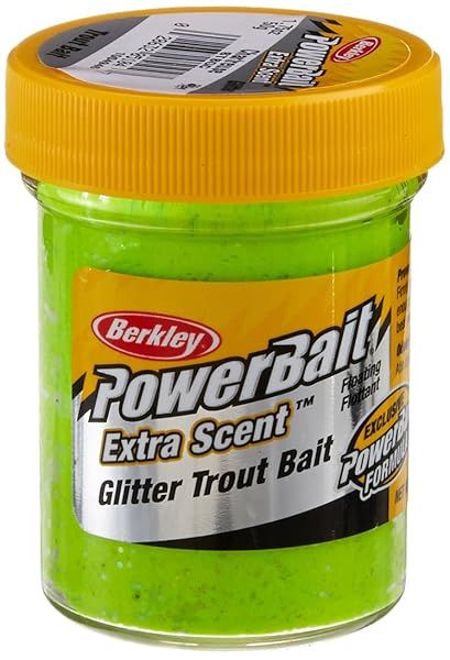 Catch More Trout with Berkley PowerBait Glitter Dough Bait - Chartreuse, Irresistible Scent & Easy to Use!